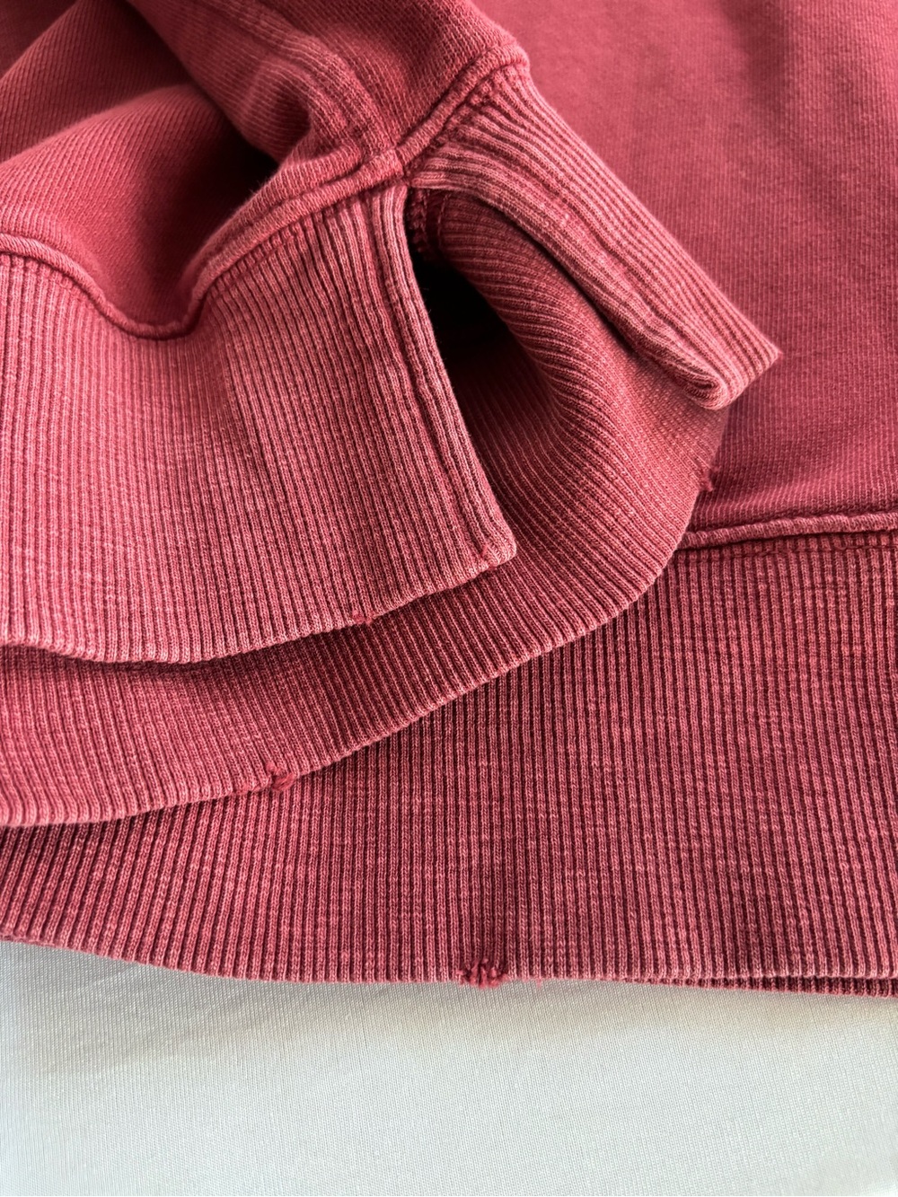 Aerie Oversized Crewneck Sweatshirt Size M Burgundy - Picture 11 of 14